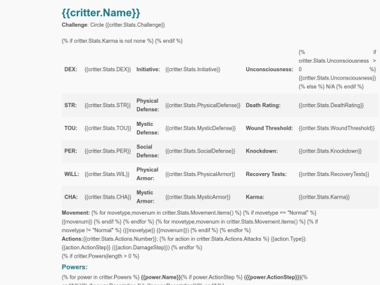 earthdawn/support/simple_creature_template screenshot