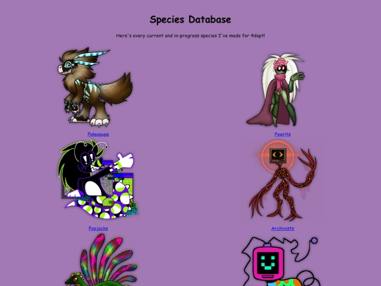 4dopt/wiki/species screenshot
