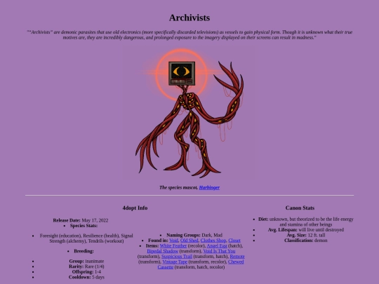 4dopt/wiki/species/archivists screenshot