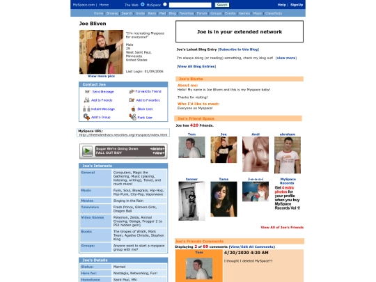 myspace screenshot