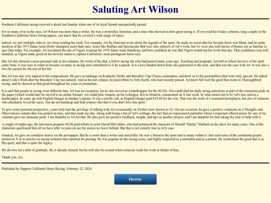 Writings/ArtWilsonAppreciation screenshot