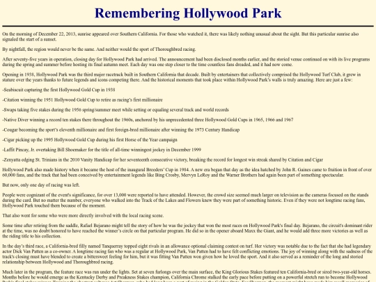 Writings/RememberingHollywoodPark screenshot