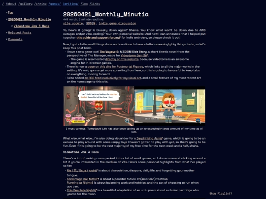 2026/04/21/Monthly-Minutia screenshot