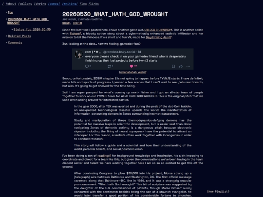 2026/05/30/WHAT-HATH-GOD-WROUGHT screenshot