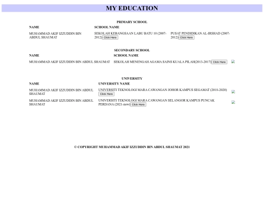 home/educational background screenshot