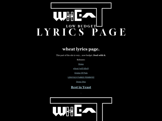 lyrics/homepage screenshot