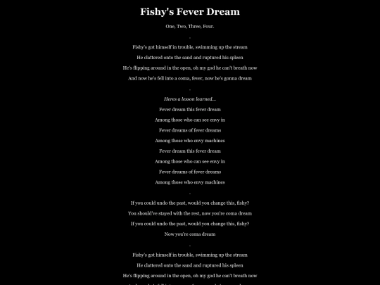 lyrics/tracks/fishysfeverdream screenshot
