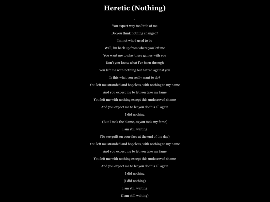 lyrics/tracks/heretic screenshot