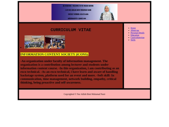 curriculumvitae screenshot