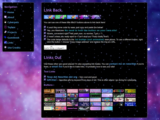 links screenshot