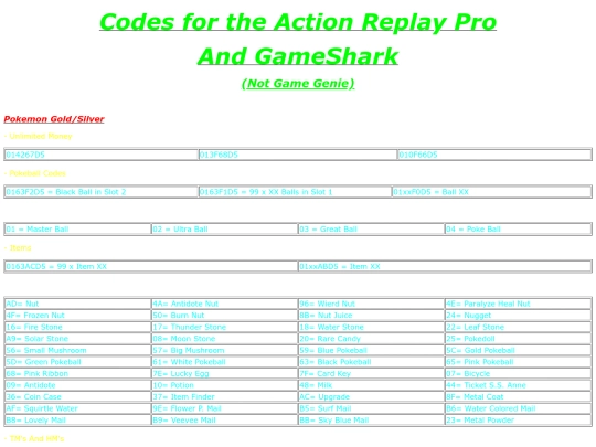 codes screenshot