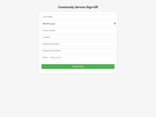 community_service/community-service-logger screenshot