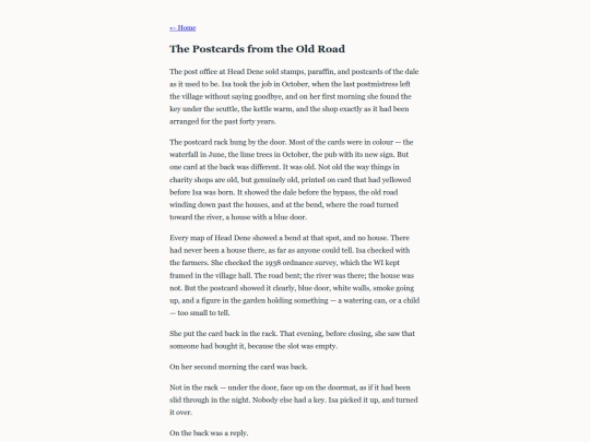stories/the-postcards-from-the-old-road screenshot