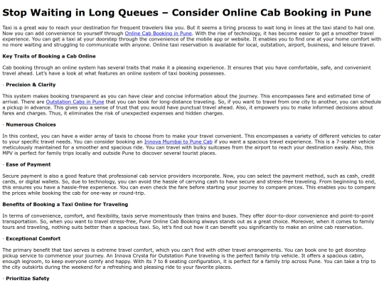 StopWaitinginLongQueuesConsiderOnlineCabBookinginPune screenshot