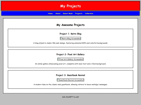 projects screenshot