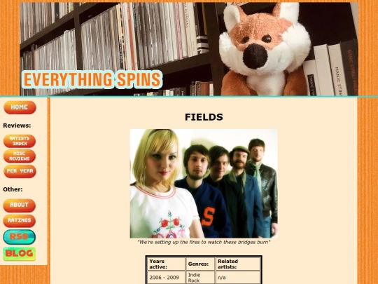 artists/fields screenshot