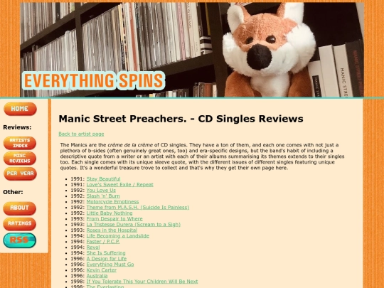 artists/manicssingles screenshot