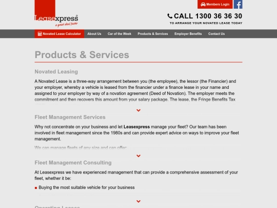 products screenshot