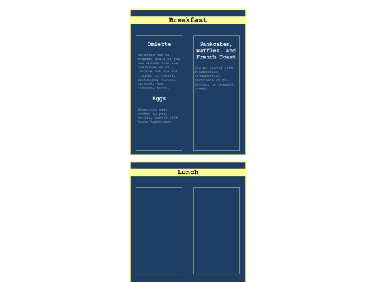 menu screenshot