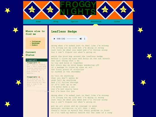lyrics/leafless-hedge screenshot
