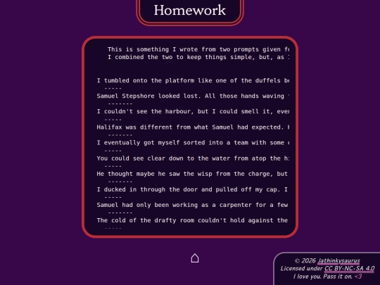 tales/homework screenshot