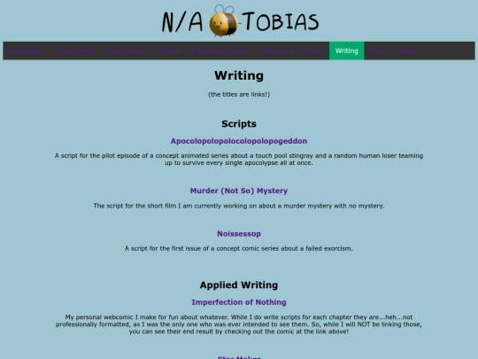 Writing screenshot
