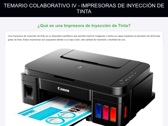 Cuaderno Web/Temario Colaborativo 4 - Impresoras de Inyección de tinta/Index screenshot