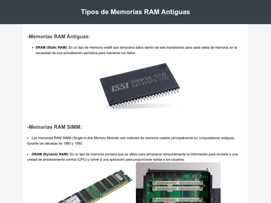 Cuaderno Web/Tipos de ranuras RAM/Tipos de memoria RAM screenshot