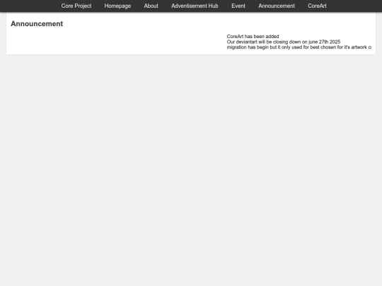 Announcement screenshot