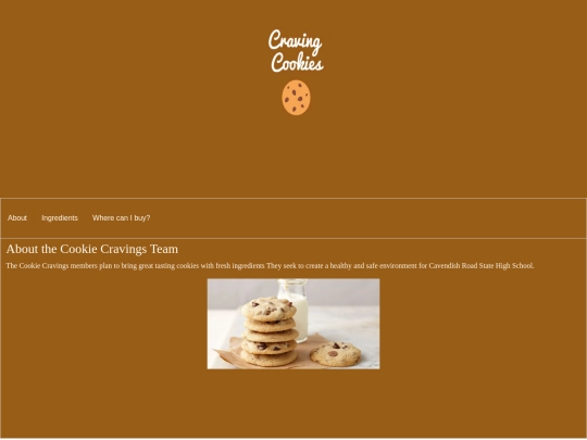 NeoCities Website Cookie Cravings screenshot