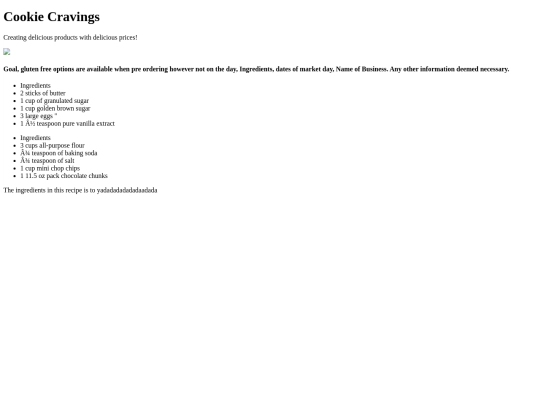 NeoCities Website Cookie Cravings/prototype website bootstrap screenshot