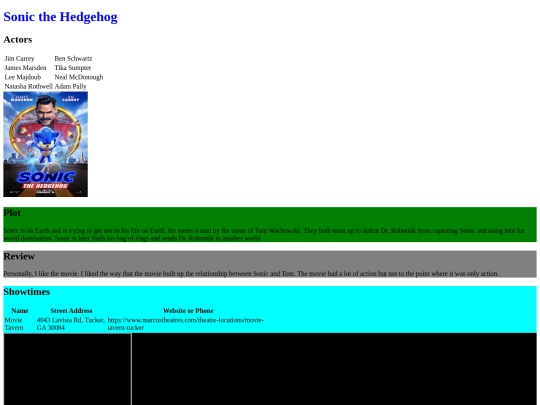movie project screenshot