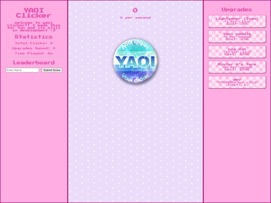 YAOI clicker screenshot