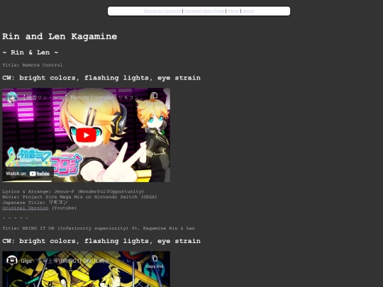 Random-MVs/by-vocaloid/rin-len screenshot