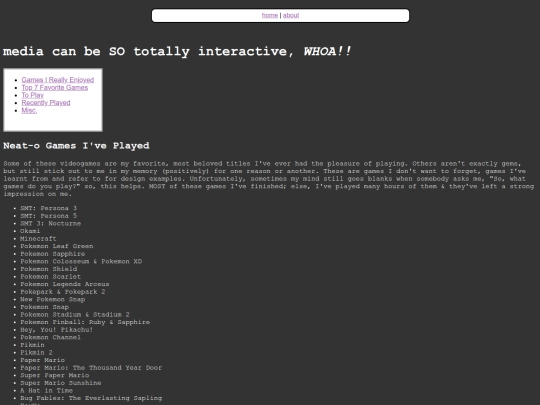 games screenshot