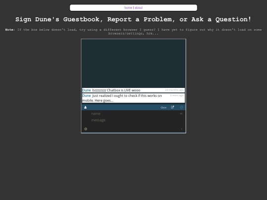 guestbook screenshot