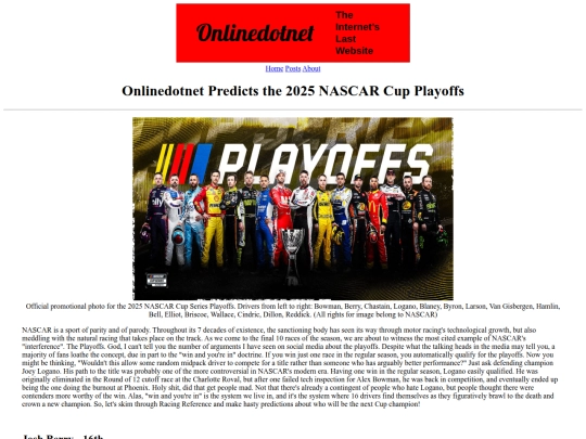 NASCARCupPredictions2025 screenshot