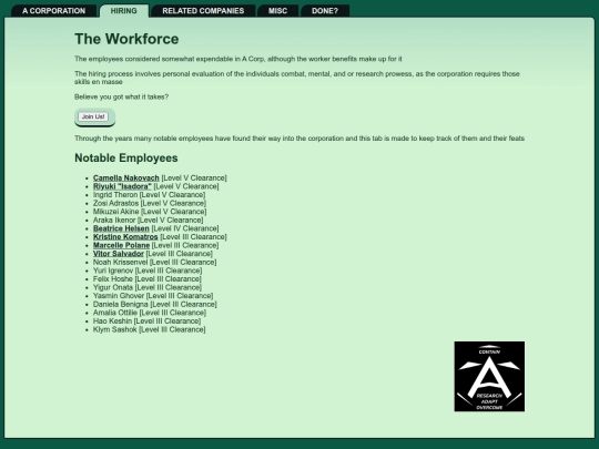 Hiring screenshot