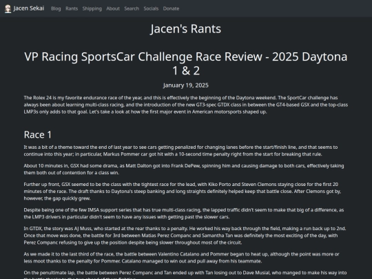 rants/20250118-vp-racing-sportscar-challenge-race-review-2025-daytona-1-and-2 screenshot