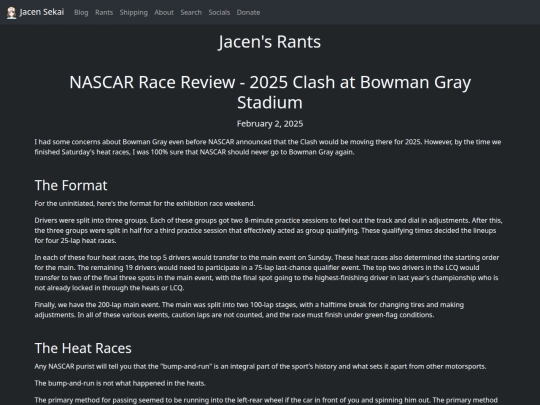 rants/20250201-nascar-race-review-2025-clash-at-bowman-gray-stadium screenshot
