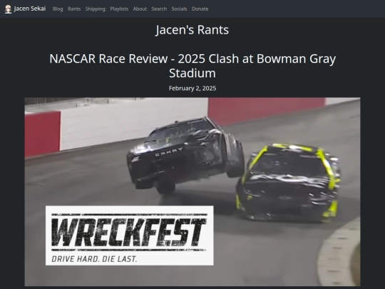 rants/20250202-nascar-race-review-2025-clash-at-bowman-gray-stadium screenshot
