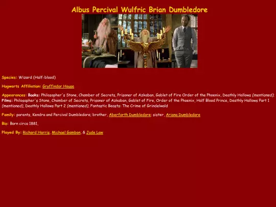 Gryffindor/albusdumbledore screenshot