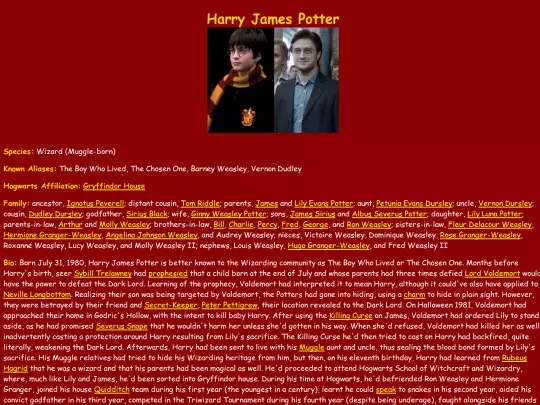 Gryffindor/harrypotter screenshot