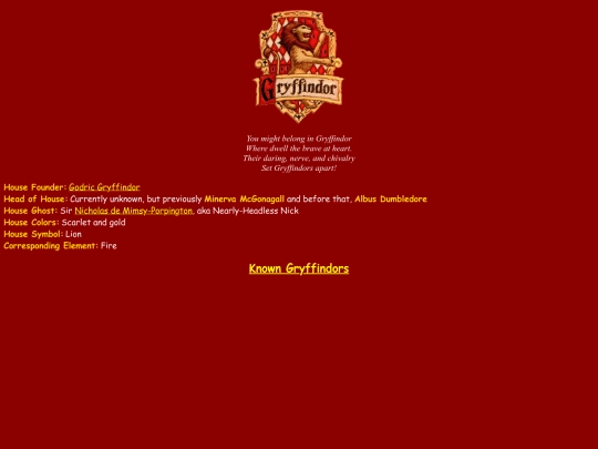 Gryffindor screenshot