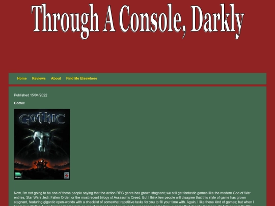 Reviews/gothic screenshot