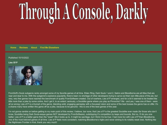 Reviews/liesofp screenshot