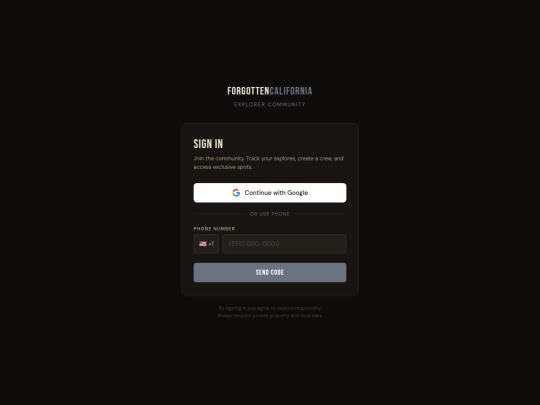 login screenshot