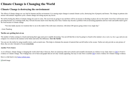 Climate Change Article screenshot