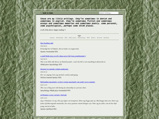 writings screenshot