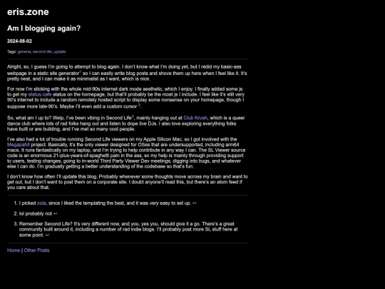 blog/blogging-again screenshot